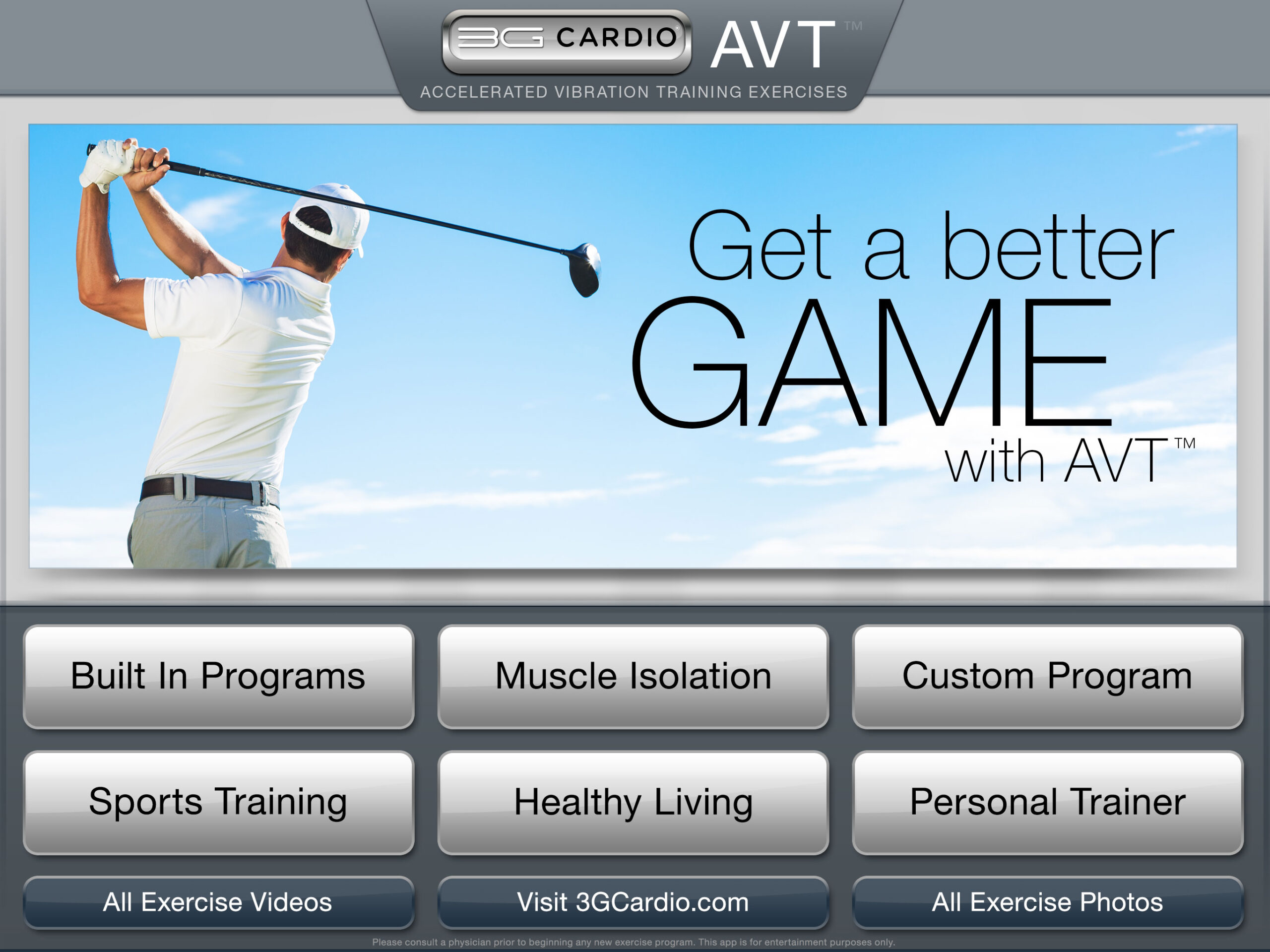 3G Cardio has awesome App for Vibration Training
