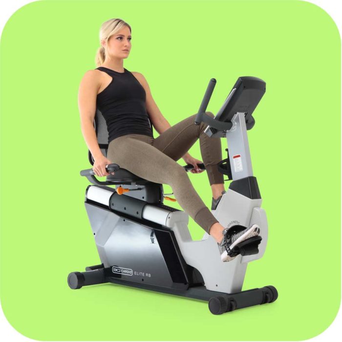 Enjoy happy pedaling on Elite RB Recumbent Bike