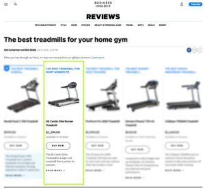 Businessinsider.com praises 3G Cardio Elite Runner Treadmill