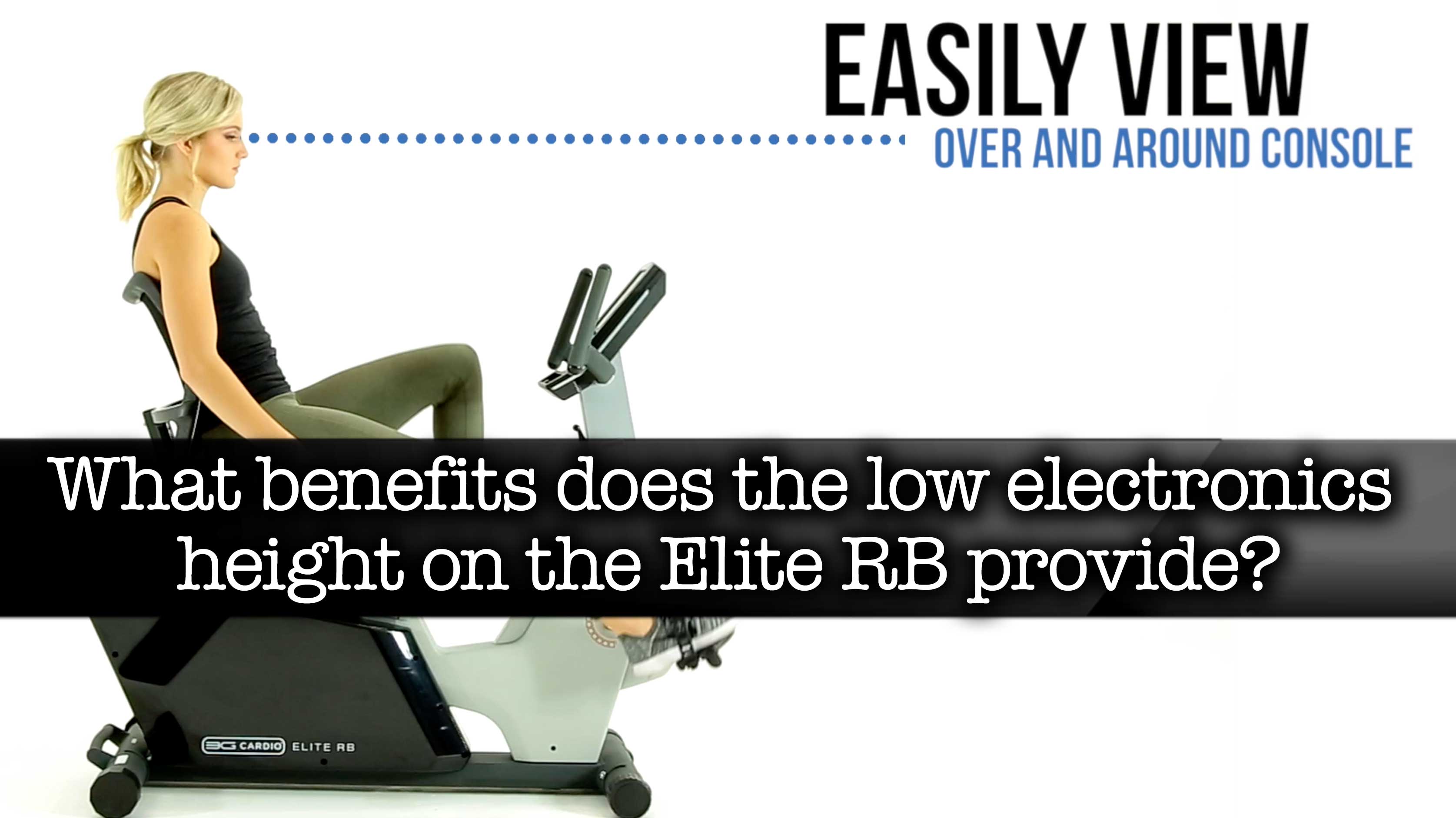 What benefits does the low electronics height on the Elite RB Recumbent Bike provide?