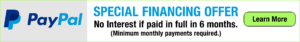 Special Financing Offer through PayPal - No interest if paid in full in 6 months