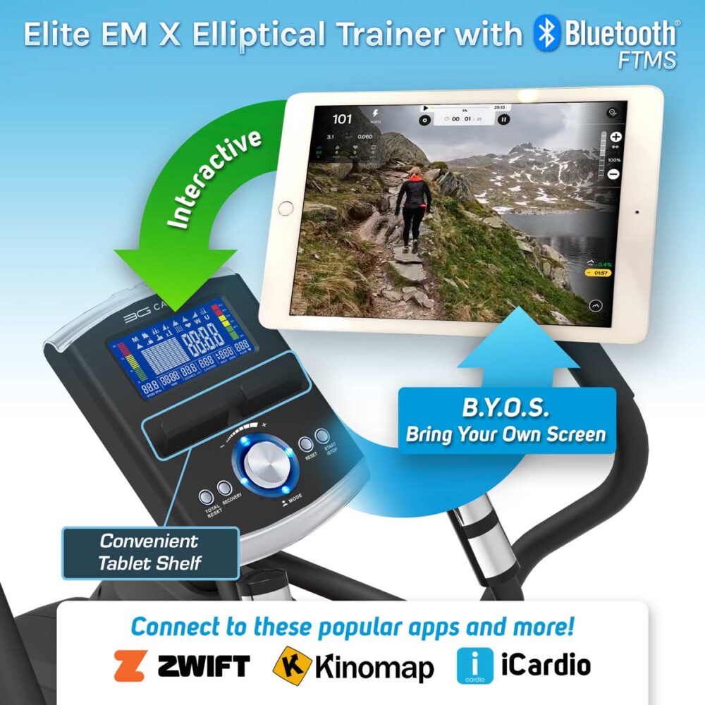 3G Cardio Elite EM X Elliptical Trainer with FTMS Bluetooth®