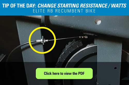 Tip of the Day Adjust the Elite RB Recumbent Bike Starting Resistance / Watts