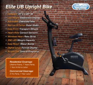 3G Cardio Elite UB X Upright Bike with FreeSync™ FTMS Bluetooth®